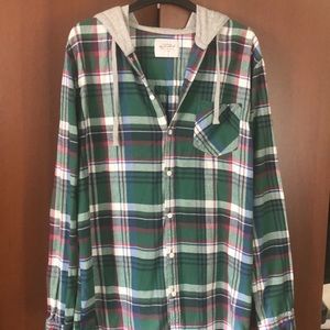 Cotton On Hooded Button Up Shirt